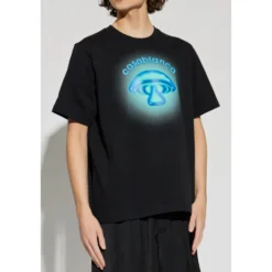 Airbrush Mushroom Logo Kortærmet T‑shirt