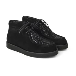 Angulus - Støvlet Med Snøre, 7426 - Black / Black Glitter