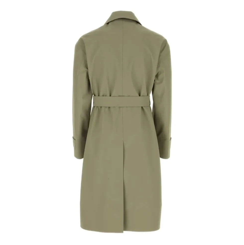 Armygrøn bomuldstrenchcoat