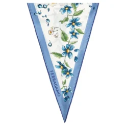 Asymmetrisk Tørklæde med Blomstermotiv