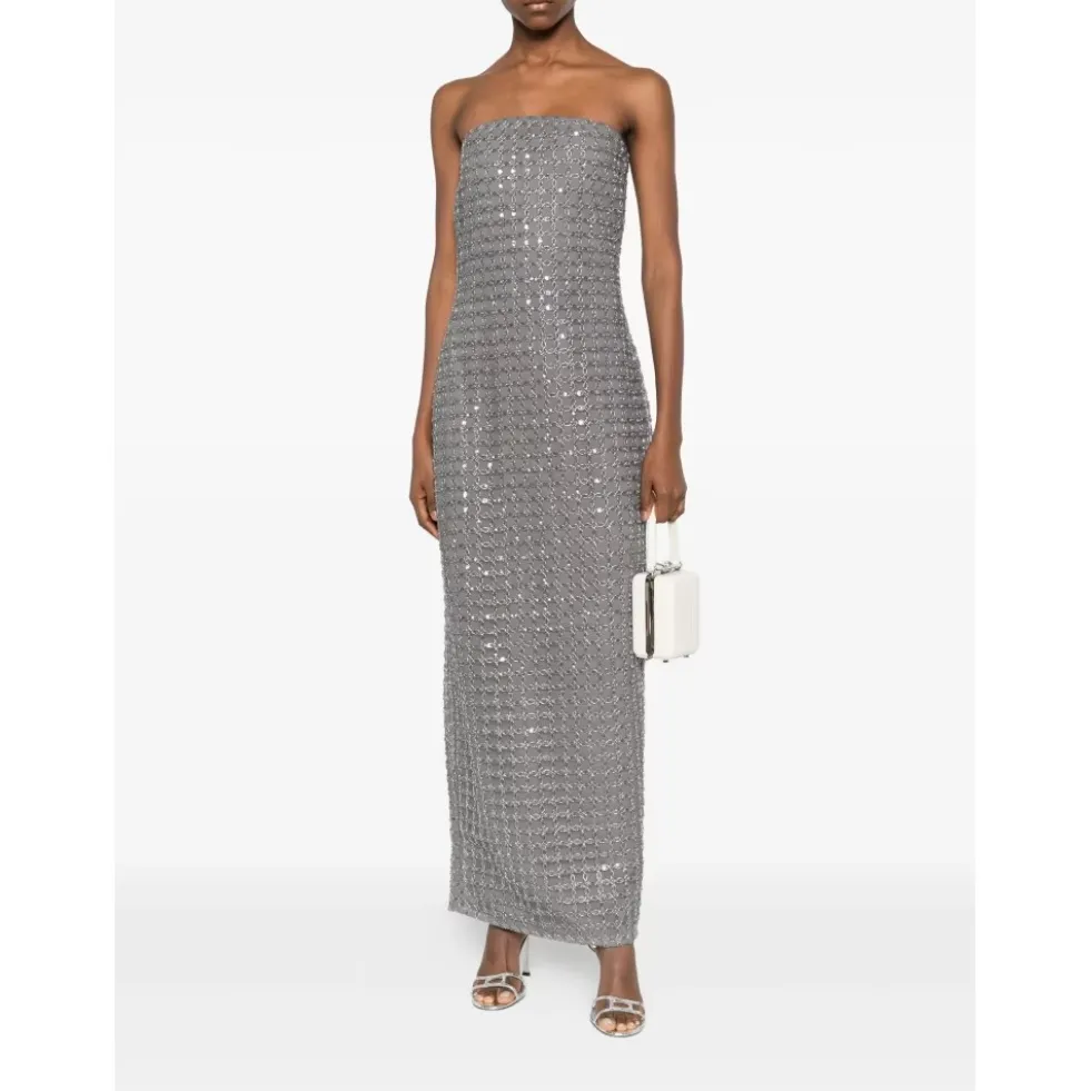 Beaded Maxi Tube Dress