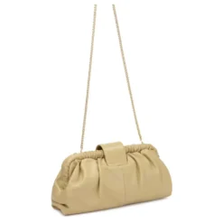 Beige clutch pung taske