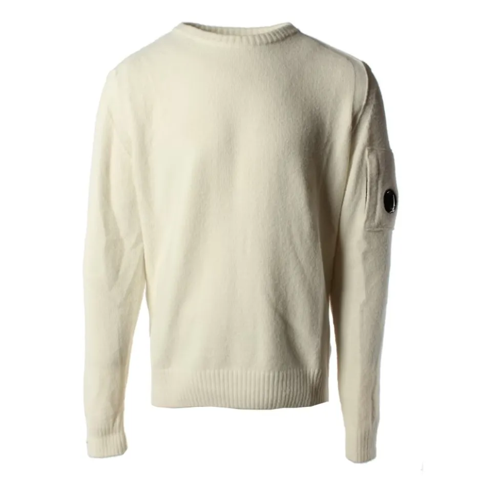 Beige Fleece Striktrøje