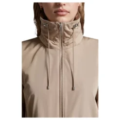 Beige Hættet Parka Jakke
