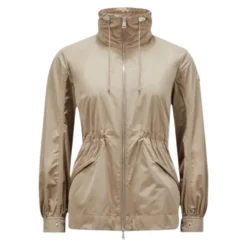 Beige Hættet Parka Jakke