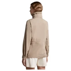 Beige Hættet Parka Jakke