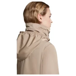 Beige Hættet Parka Jakke