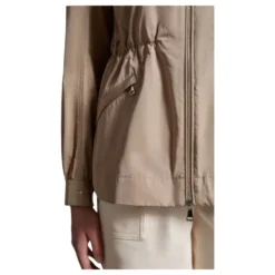Beige Hættet Parka Jakke