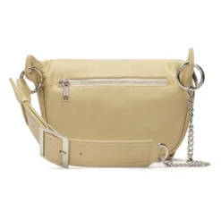 Beige læder hofte taske