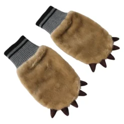 Beige Strikkede Pels Håndledshandsker