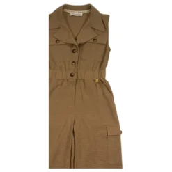 Beige tracksuit med krave og lynlås