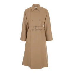 Beige Uld Trenchcoat