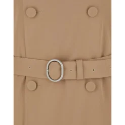 Beige Uld Trenchcoat