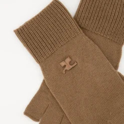 Beige Uld Unisex Logo Vanter