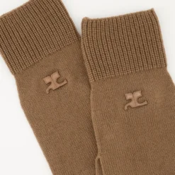 Beige Uld Unisex Logo Vanter