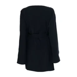 Belted Waist Langærmet Bådudskæring Kjole