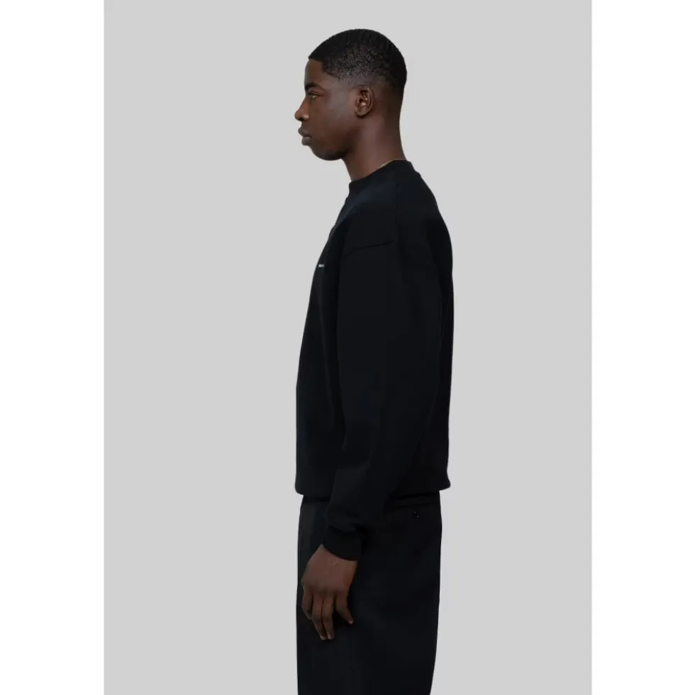 Black Eyelet Crewneck Shirt