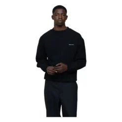 Black Eyelet Crewneck Shirt