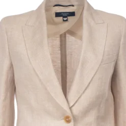 Blazer monopetto i lærred af hør