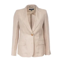 Blazer monopetto i lærred af hør