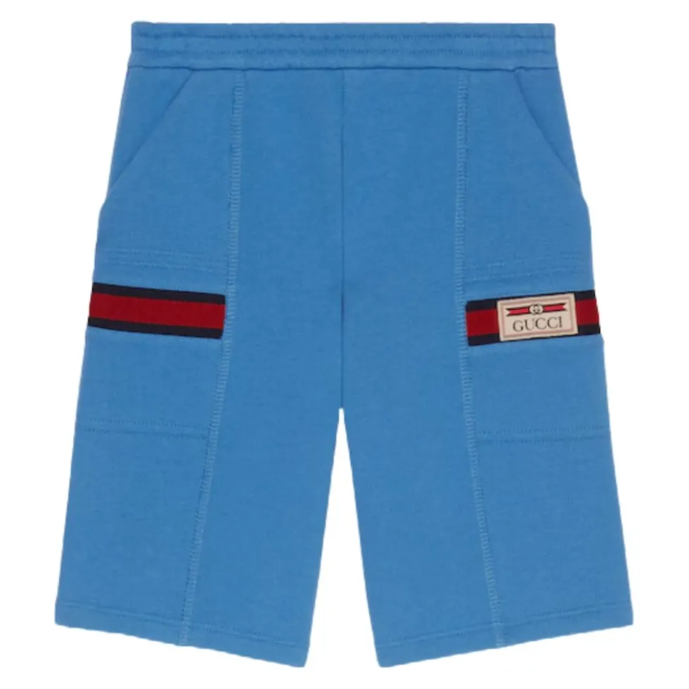 Blå Bermuda Shorts med Web Indsats