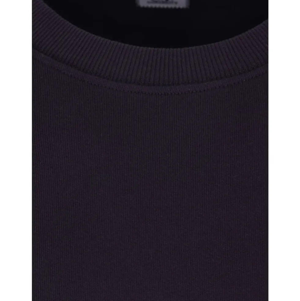 Blå Crew Neck Sweater med Lomme