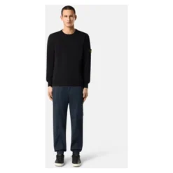 Blød Bomuld Rundhals Sweater (Sort)