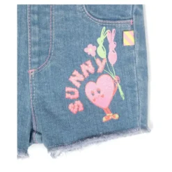 Blå Denim Elastisk Talje Shorts
