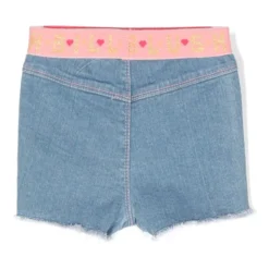 Blå Denim Elastisk Talje Shorts