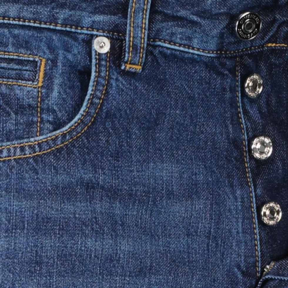 Blå Denim Jeans Lige Pasform