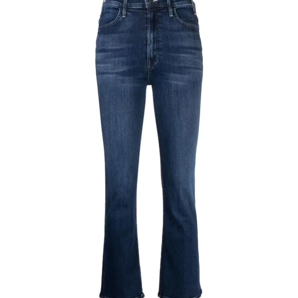 Blå Flared Crop Jeans