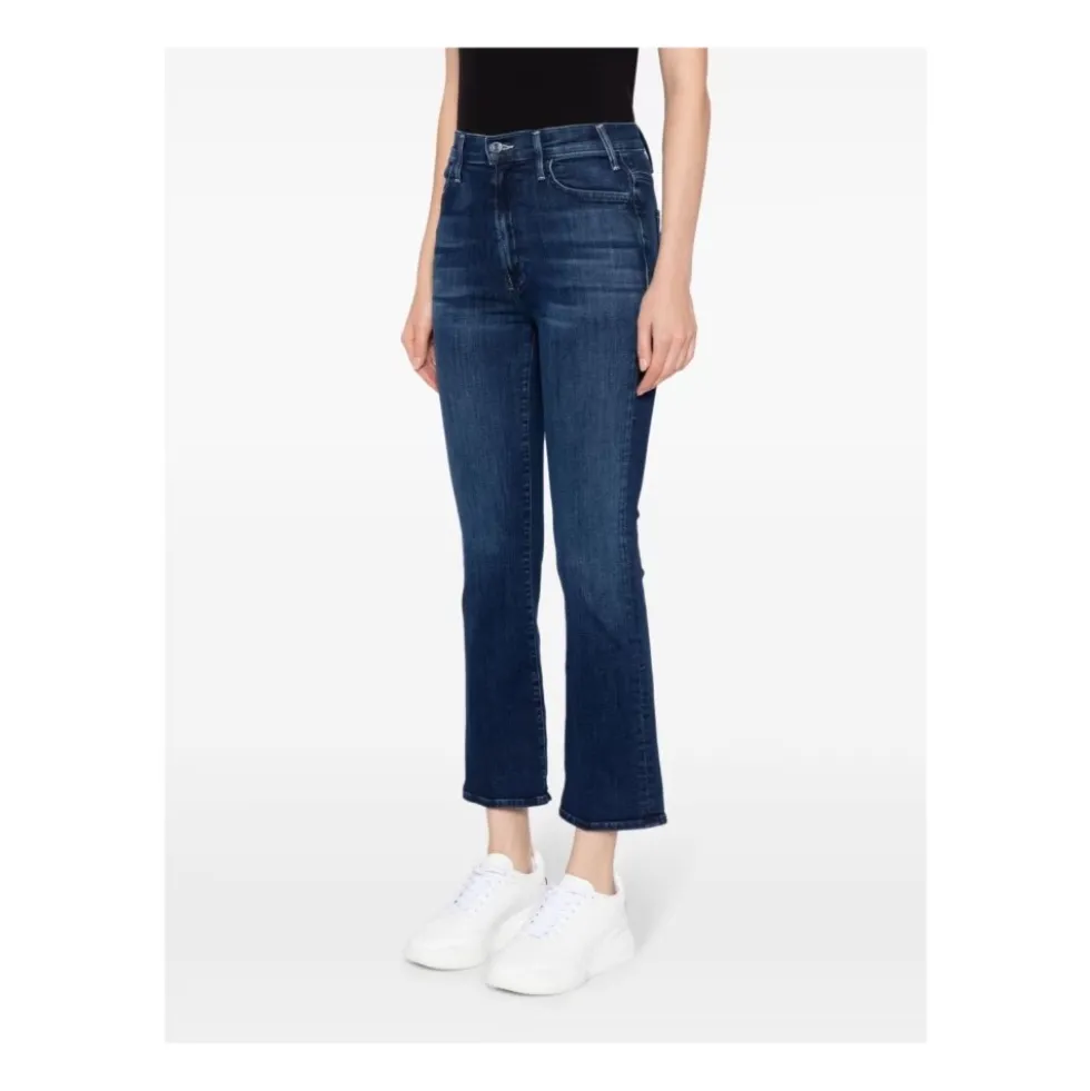 Blå Flared Crop Jeans