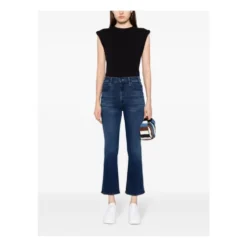 Blå Flared Crop Jeans