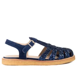 Blå Glitter Sandal med Ankelrem