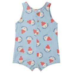 Blå Kort Baby Romper Neonato/Bambino