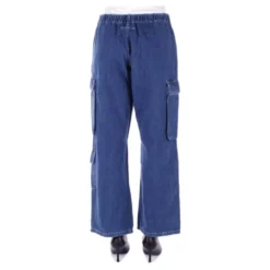 Blå lynlås jeans med lommer