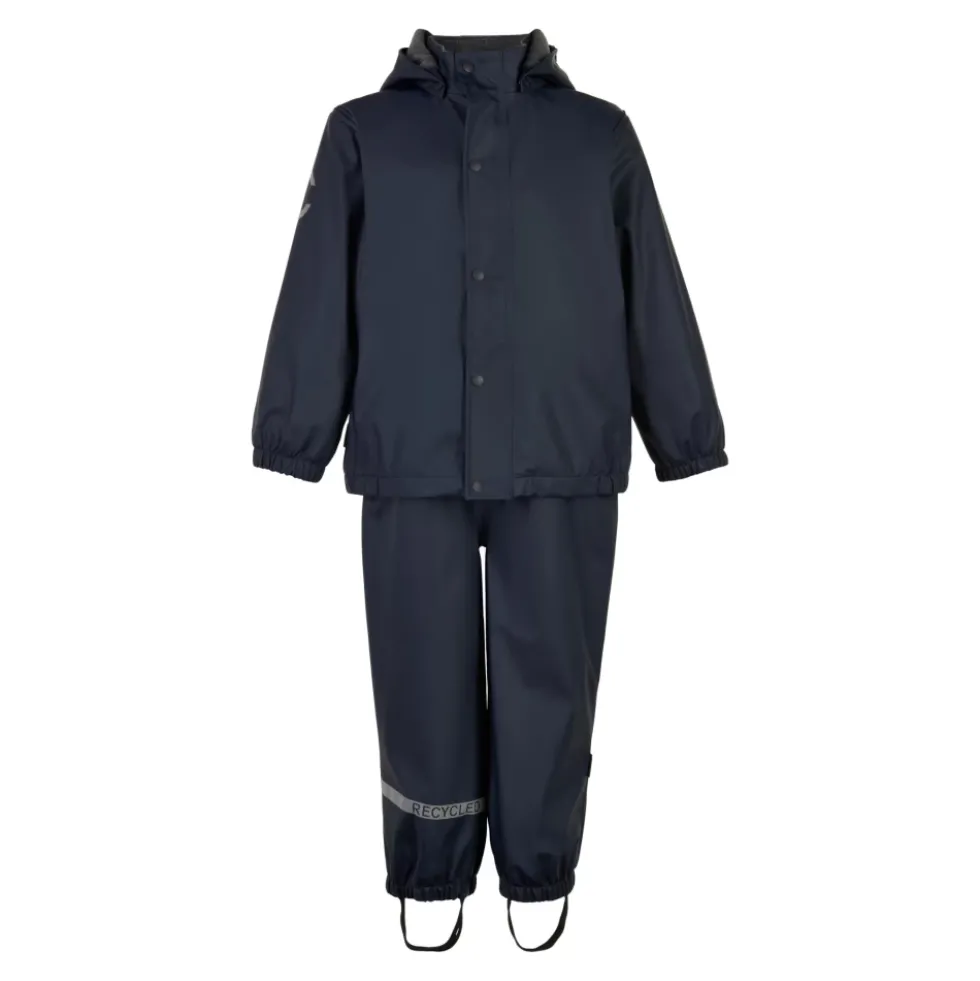 Blå Nights PU regnsæt med fleece