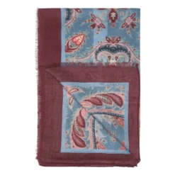 Blomsterinspireret Uld Kashmir Tørklæde
