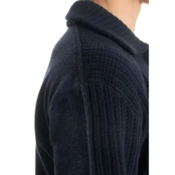 Blå Sweater med Unik Frontdetalje