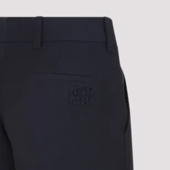 Blå Uldblanding Elegante Bukser
