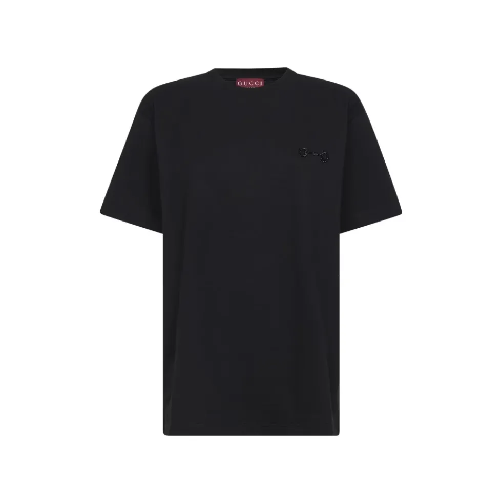 Bomuldsjersey T-shirt med broderi