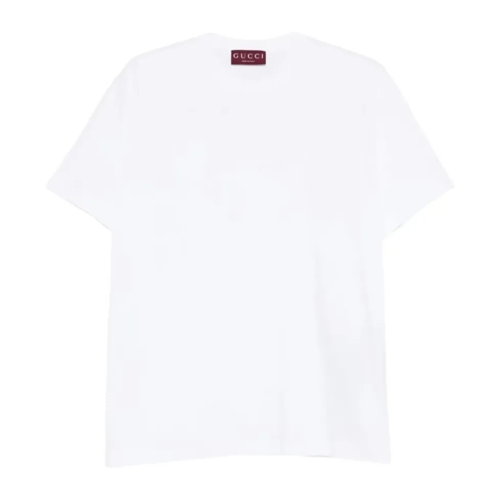 Bomuldsjersey T-shirt med Broderi