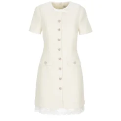 Bouclé blondekant mini kjole