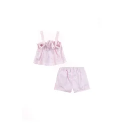 Bow Stribet Shorts Sæt