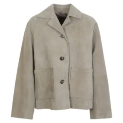 Boxy Cropped Suede Jacket