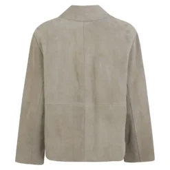 Boxy Cropped Suede Jacket