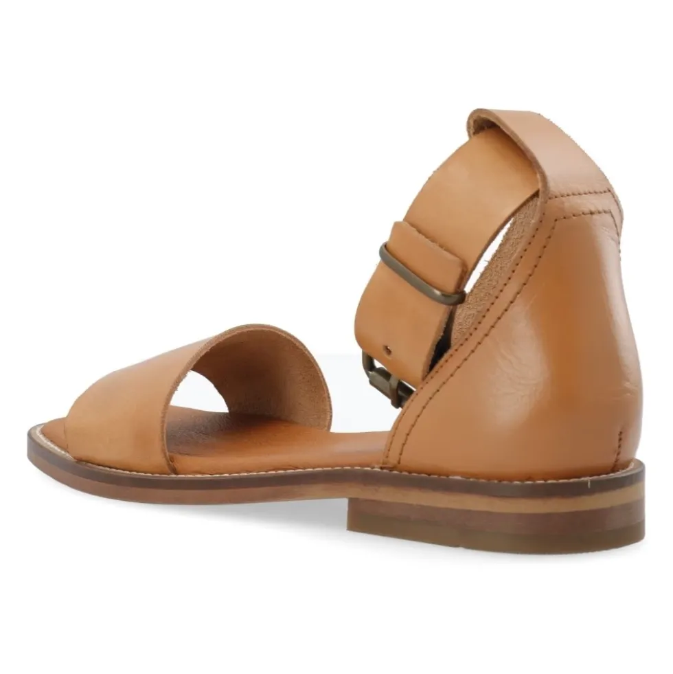 Bred Strop Sandal Vegetabilsk Garvet Læder