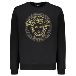 Broderet bomuldssweatshirt med ribkanter