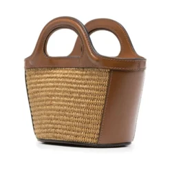 Broderet Logo Raffia Håndtaske