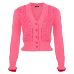Broderet Uld Cardigan